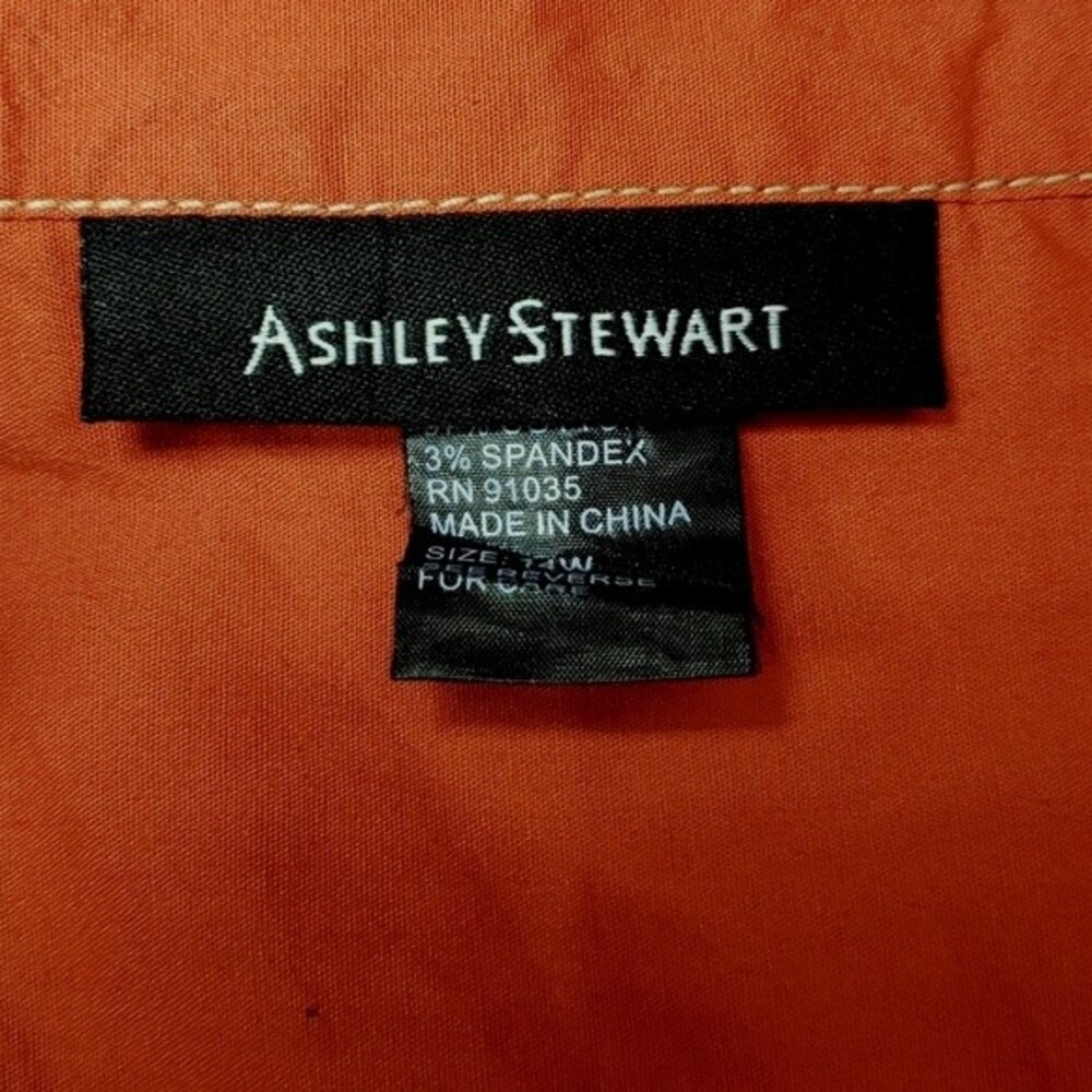 Ashley Stewart Shirt Dress Size 14W Short Sleeve V-Neck Mini Belted Tie Waist - Picture 3 of 7